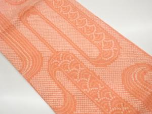 絞り変わり曲線に青海波模様織出し名古屋帯